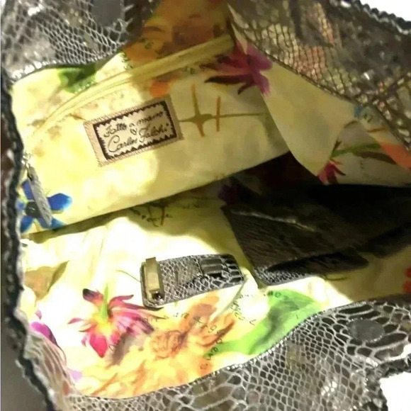 Cards falchi faux snake embossed PVC tote handbag - Picture 4 of 6